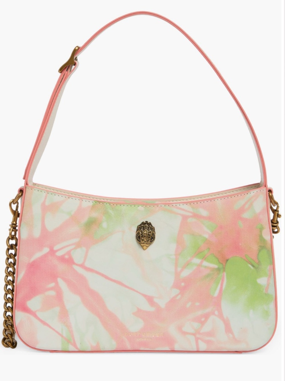 Kurt Geiger Pink and Green Tie-Dye Shoulder Bag